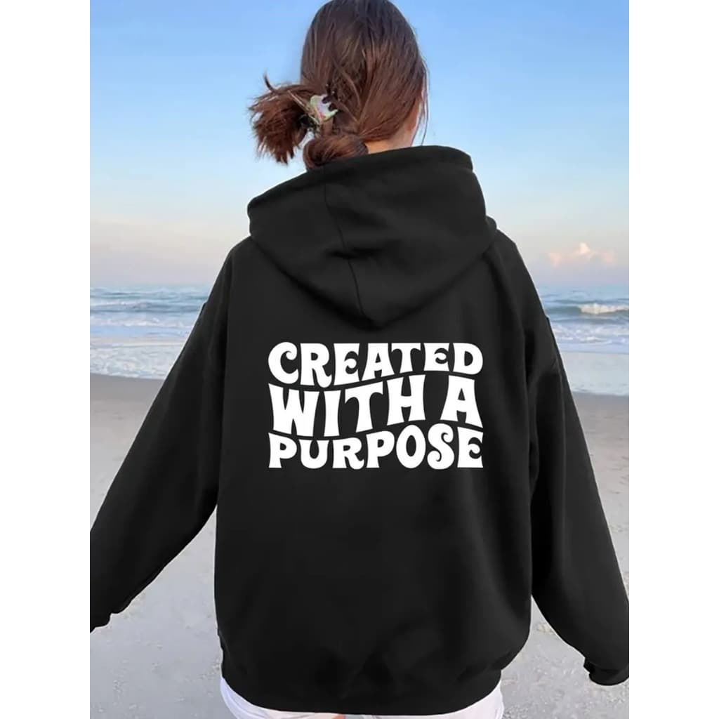 Moletom Aconchegante com Estampa de Letras - Pulôver Casual com Cordão Unisex, Perfeito para Outono & Inverno