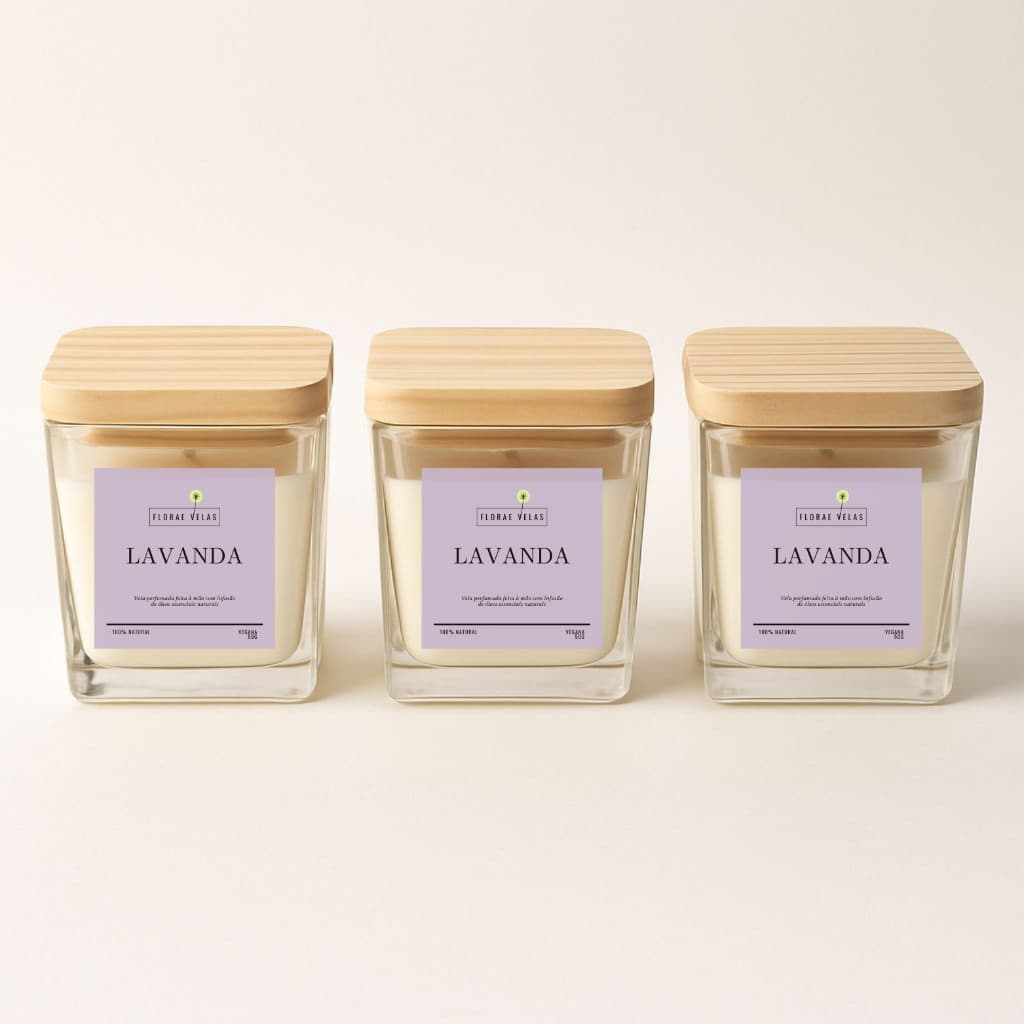 Vela Aromatica 50g Perfumada Decorativa Lavanda Vegetal kit com 3 unidades variados