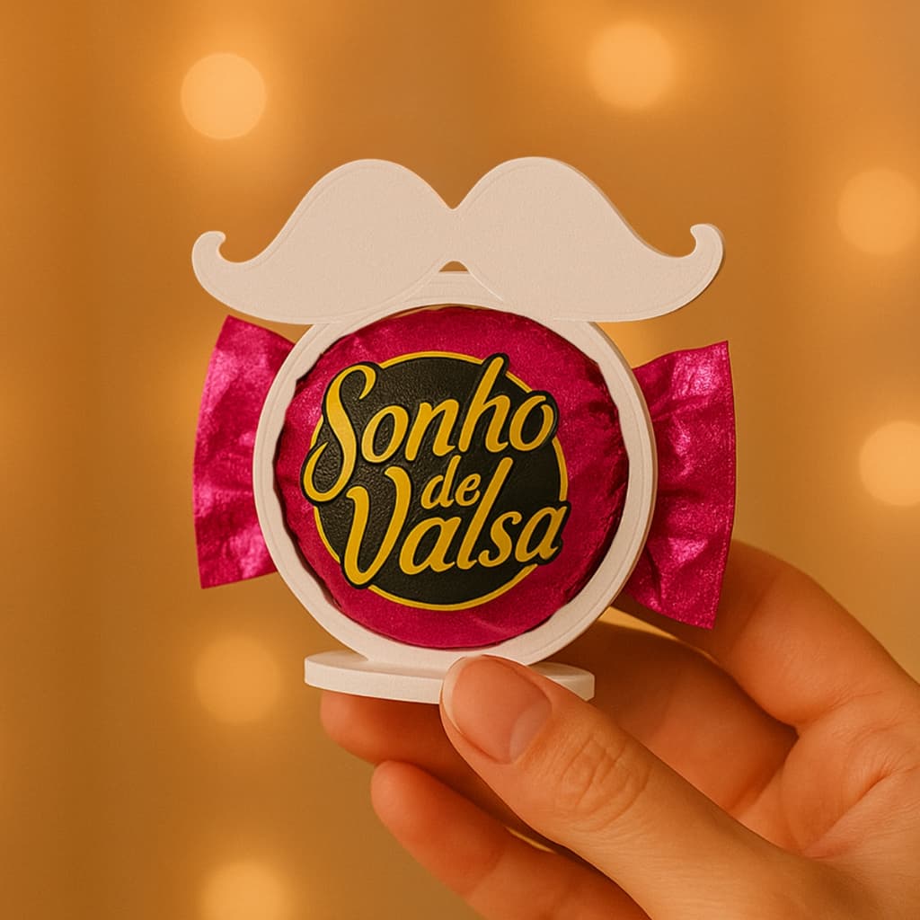 Kit Porta bombom lembrancinha para o dia dos Pais, Bigode, Presente chocolate