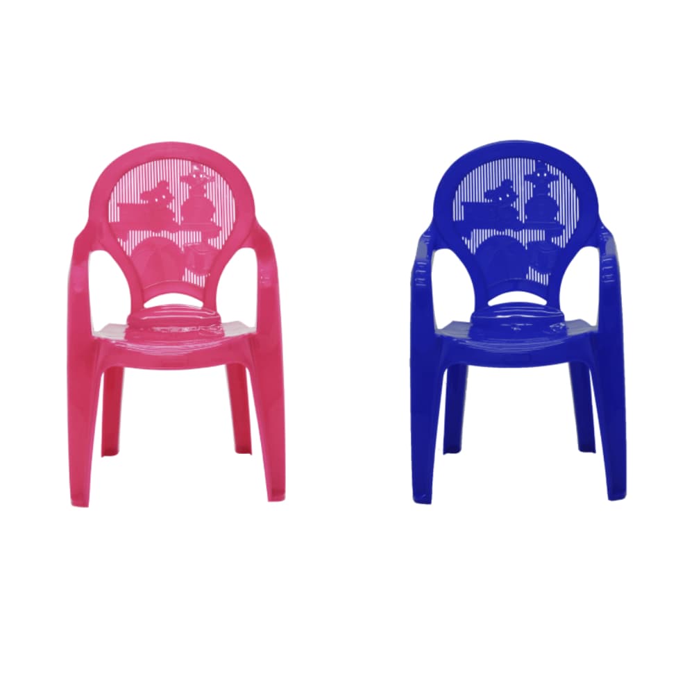 Cadeira Infantil Catty Azul e Rosa Estampado Tramontina Para Crianças