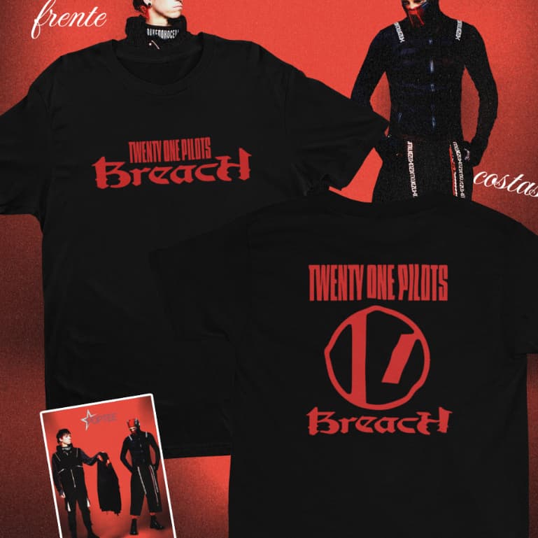 CAMISETA TWENTY ONE PILOTS BREACH 100% ALGODÃO