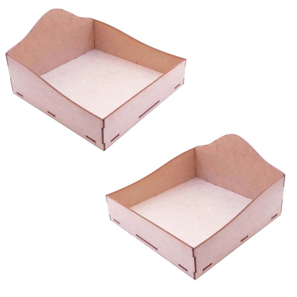 Kit 2 Bandeja display expositor de balcão brownie G 25x25 cm mdf cru palha bombom sache snack doces
