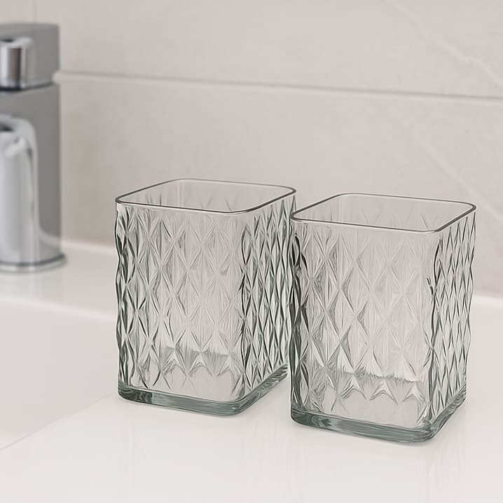 2un Porta Escova de Dente Pia Banheiro Lavabo Plástico Acrílico Plasútil