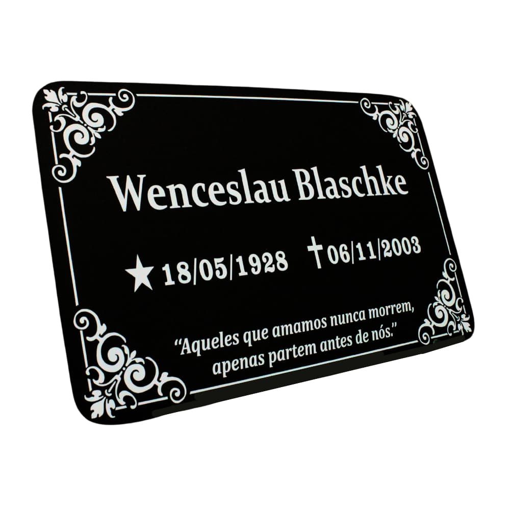 Placa Lápide Túmulo Cemitério Em Acrílico Personalizado - 20x30cm