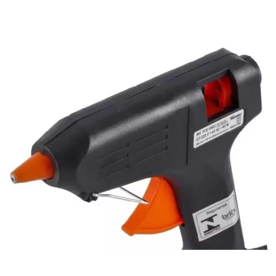 Pistola de Cola Quente Bivolt 40W Eficiente Prática Profissional Revolver de Cola