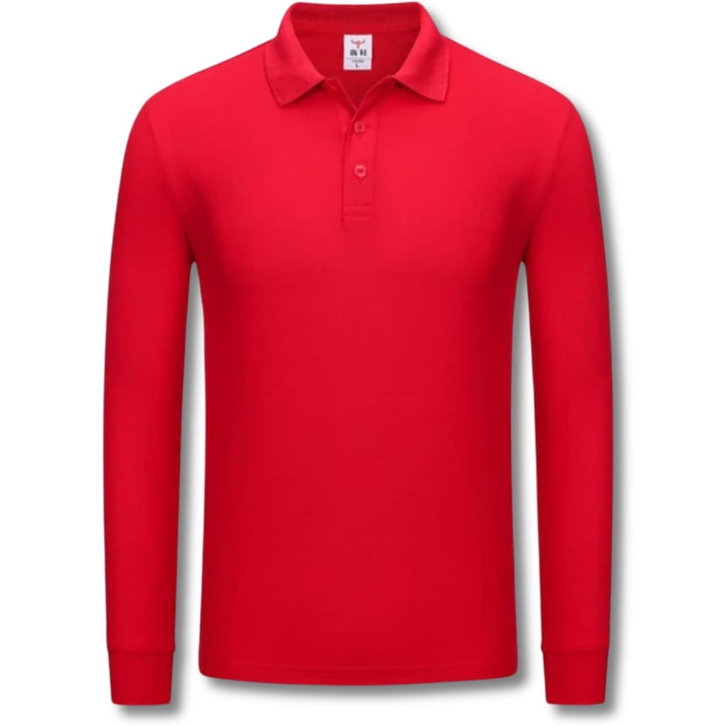 Camisa Polo Masculina Manga Longa em Algodão Piquet