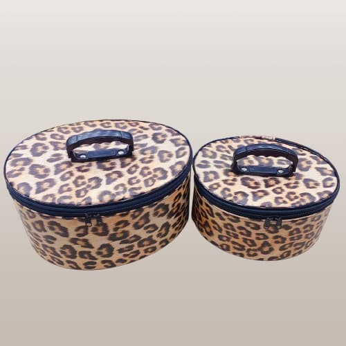 Kit 2  Maleta frasqueira nescessaire/ Estampa onça -3555