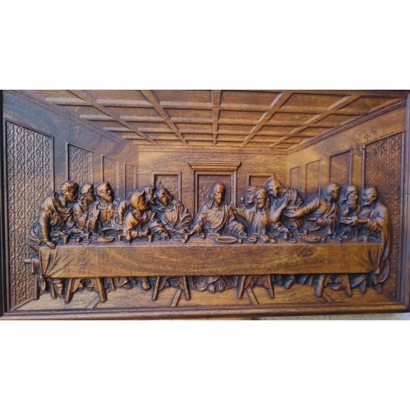 Quadro Santa Ceia Em Madeira