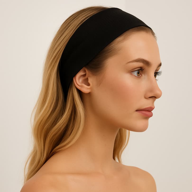 Faixa de Cabelo Feminina Elástica PREMIUM Headband Esportiva moda gringa Preto