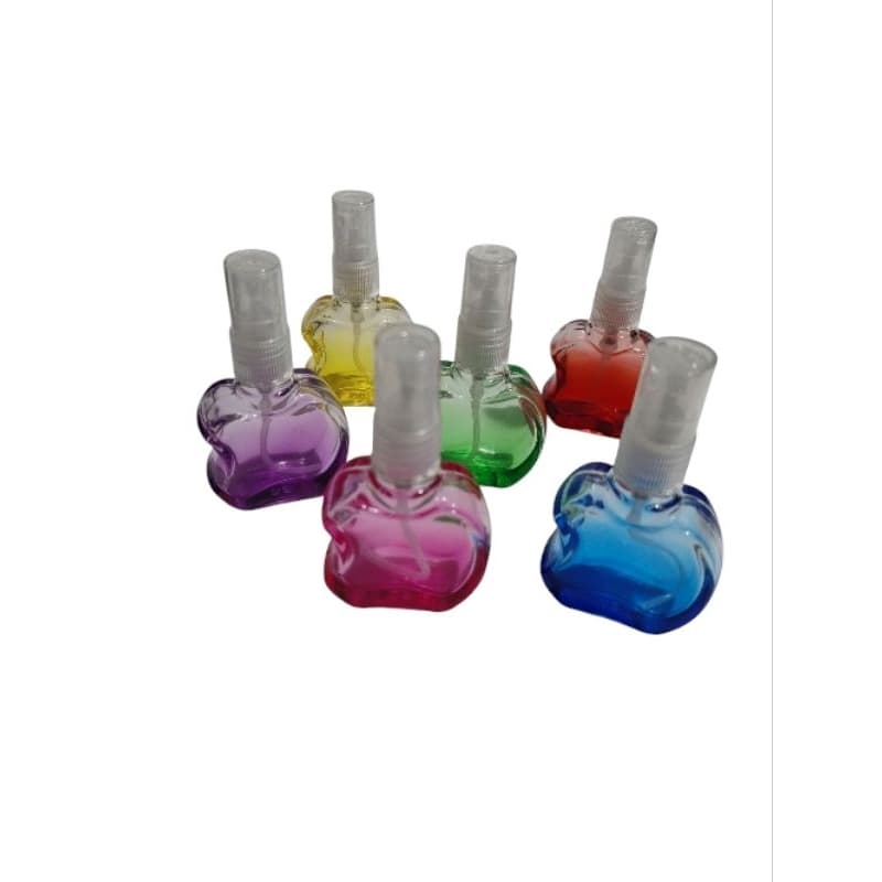 6 Frascos de vidro maçã com borrifador plástico para perfume