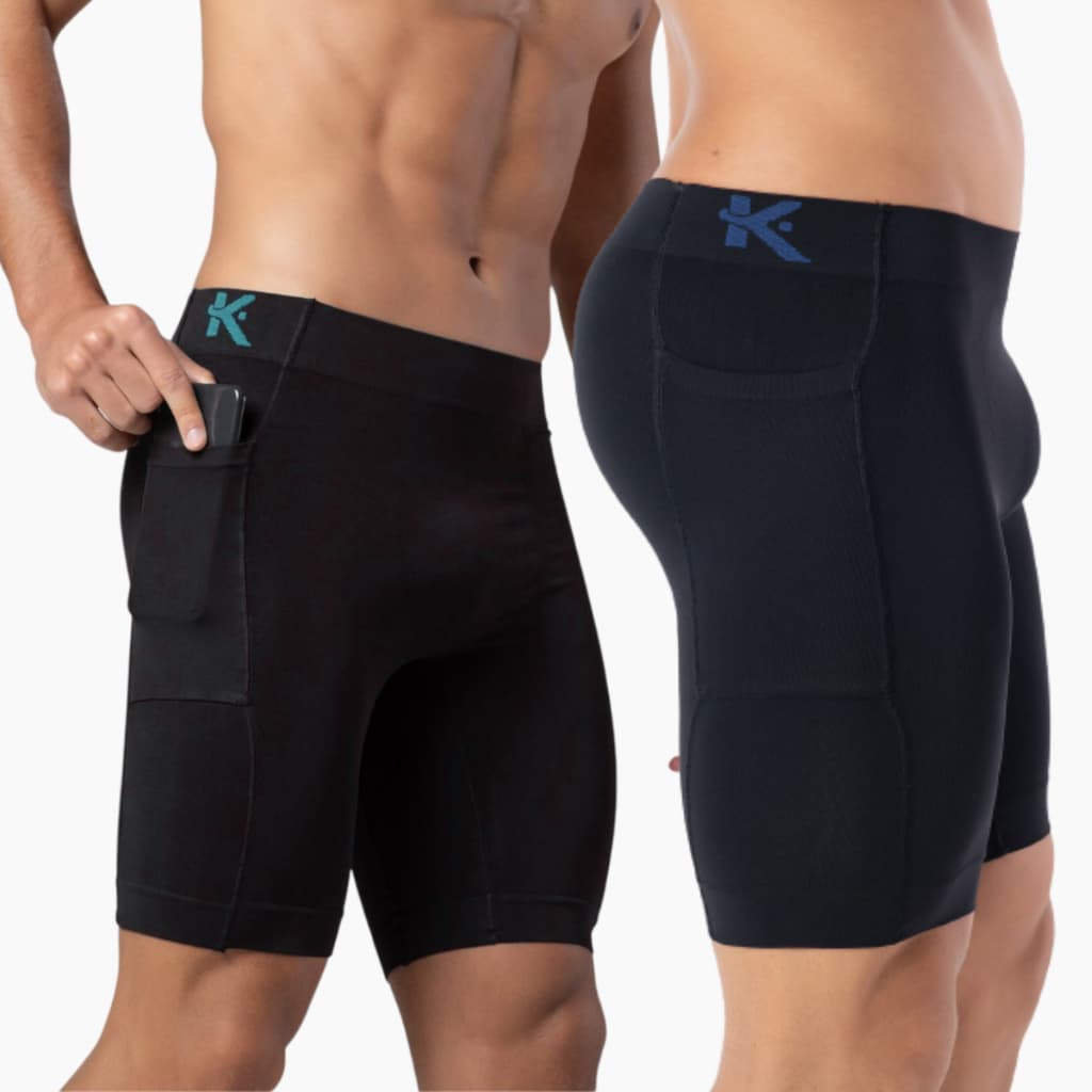 Kit 2 Bermuda Térmica Masculina Short Térmico Masculino com Bolso Cueca Térmica Sem Costura