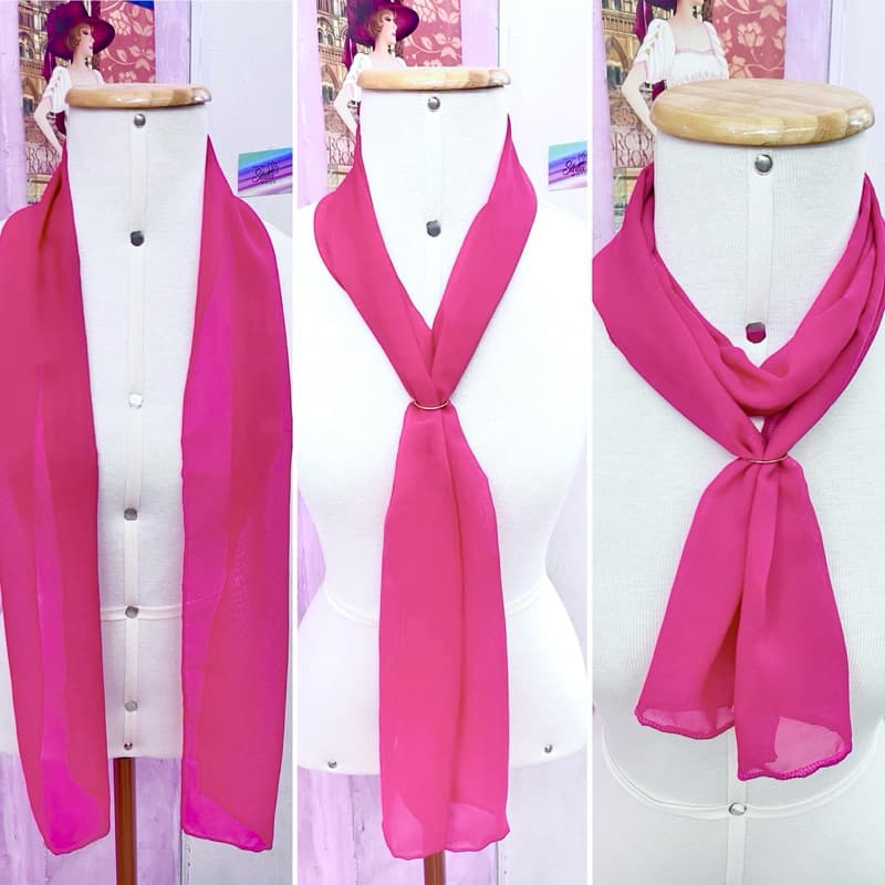 Echarpe Chiffon Rosa Pink - Padrão uniforme/ igrejas /empresas/congressos/outubro rosa/mulher