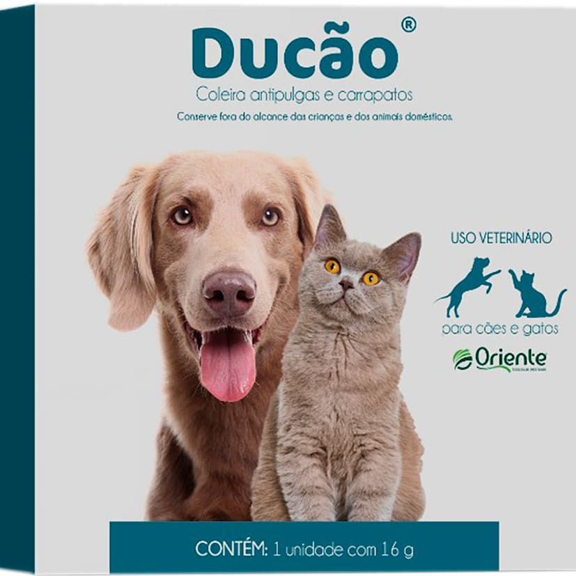 Coleira Antipulgas e Carrapatos Ducão para Cachorro e Gato Oriente