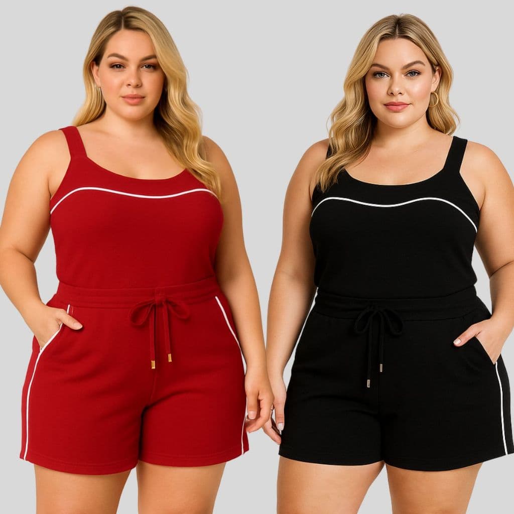 Kit 2 Conjuntos de Malha Crepe Plus Size. Plus Size Feminino Conjunto.