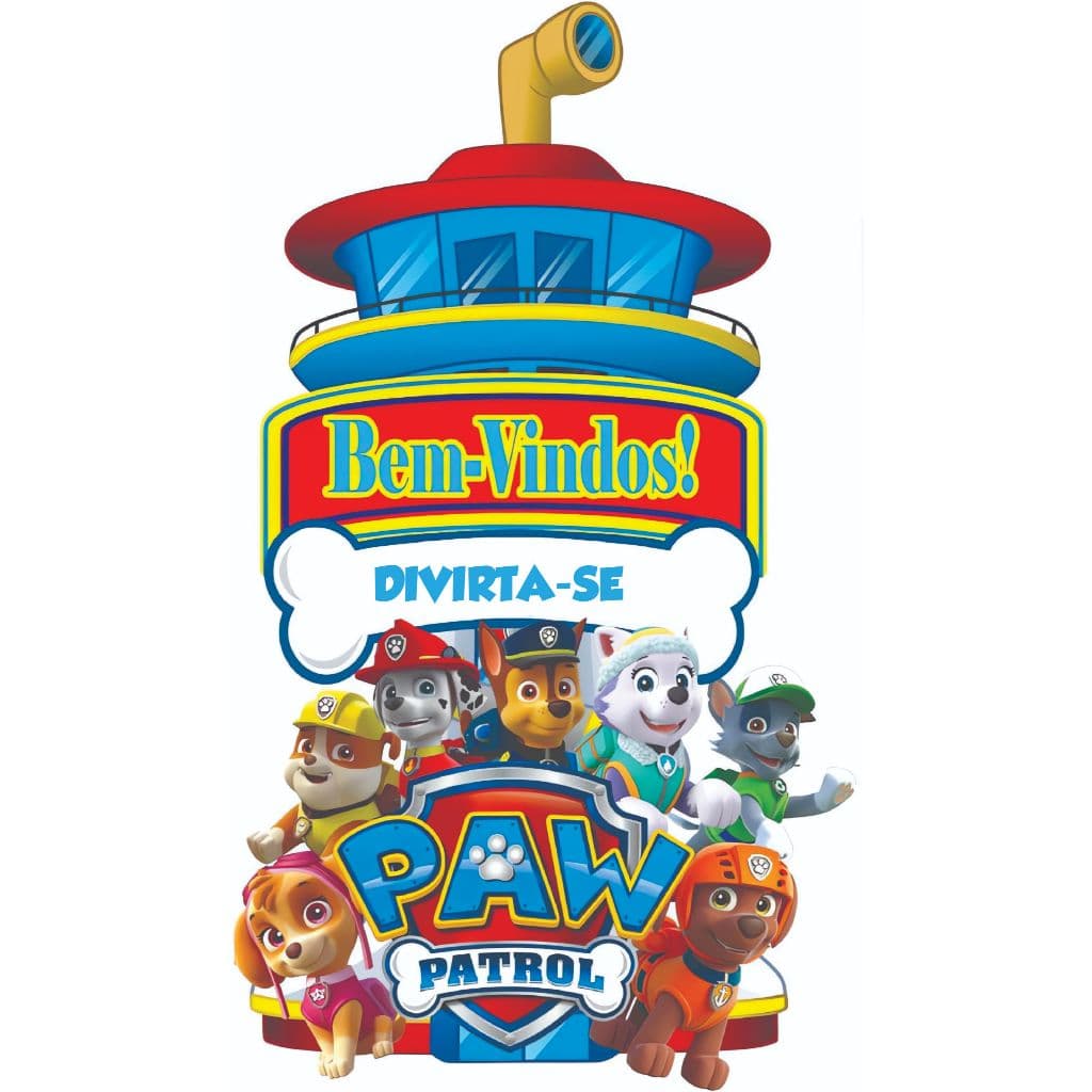 Displays, Placa Indicativa Patrulha Canina De 60cm. Mdf 3mm