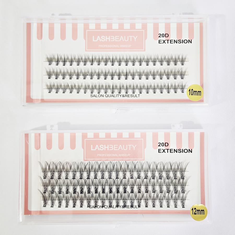 Cílios LashBeauty Tufos Sem Nó 20D Com 60 Tufos