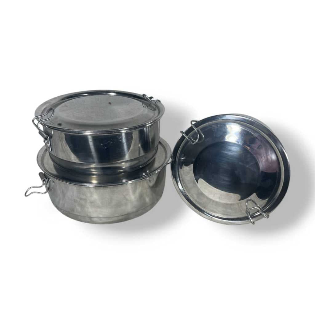 kit de 3  Marmita Redonda De Alumínio Polido N14, 16 e 18