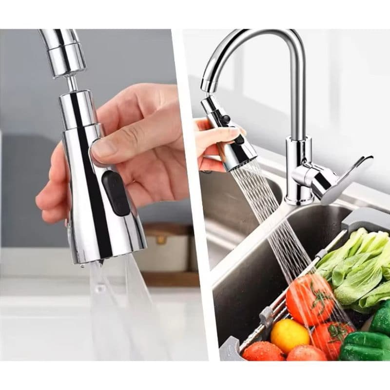 Extensor Giratório p/Torneira 3Jatos Bico Aerador Gira 360° economia de água cabeça de extensão para casa-Pronto Entrega