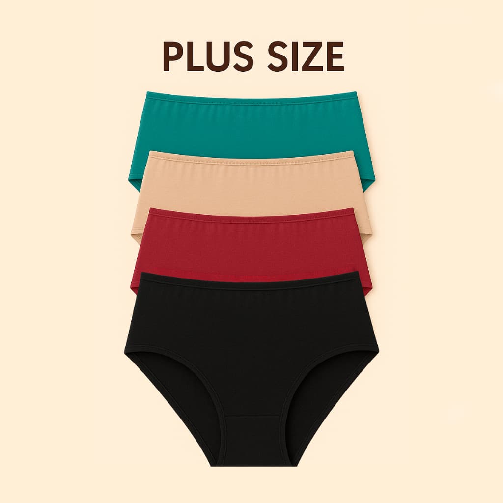 Kit 5 Calcinhas Plus Size Sirlene Microfibra Premium Feminina
