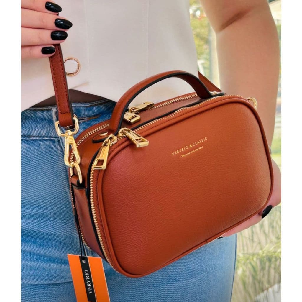 Bolsa Feminina Tiracolo Veryrio Compartimentos Duplo Espaçosa Tamanho Médio Casual Transversal Dia a Dia