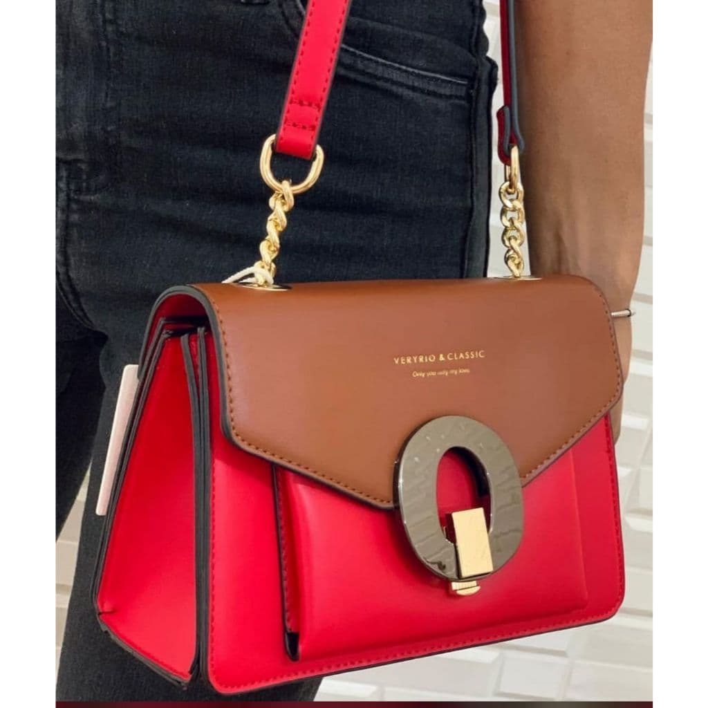 Bolsa Feminina Tiracolo Veryrio Detalhe Moderno Luxuosa Alça Transversal