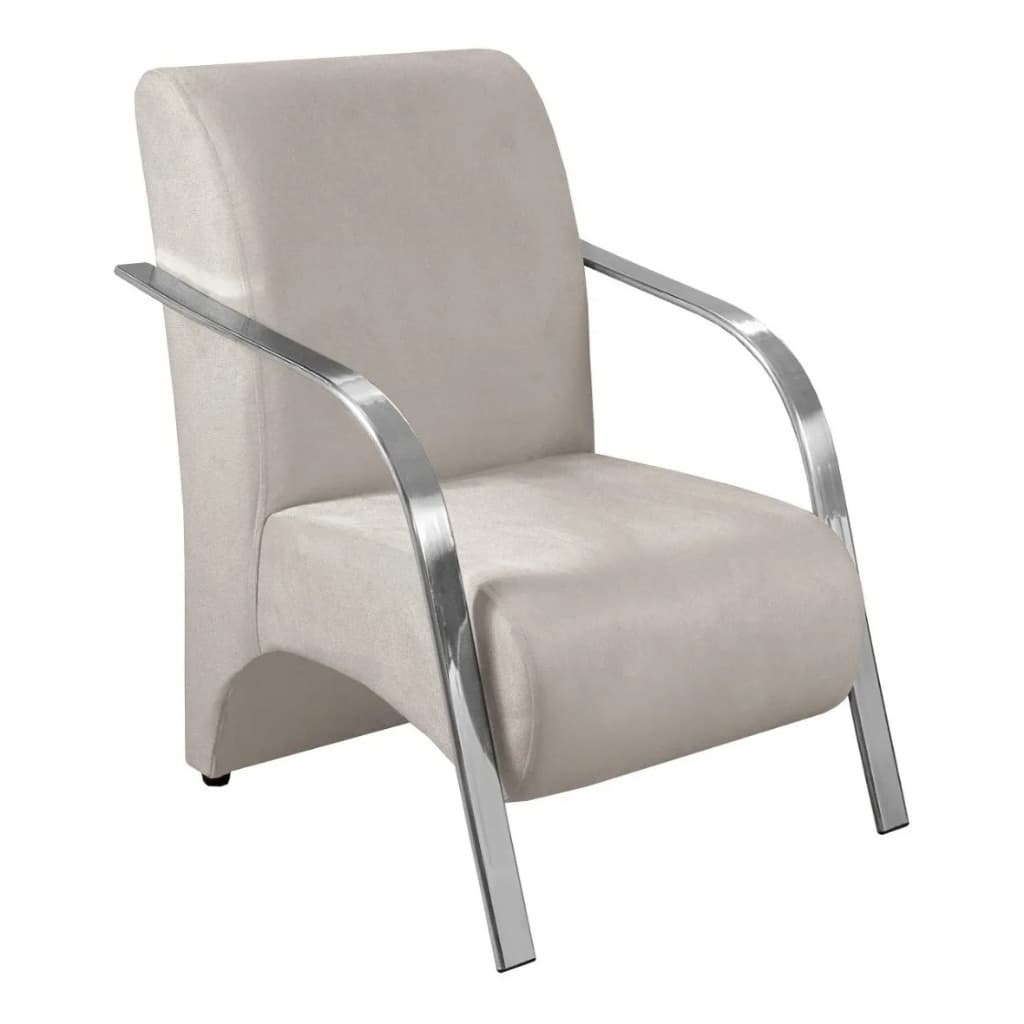 Poltrona em Suede com Braço de Alumínio Clínica, Consultório, Salão de Beleza Manicure Confortavel Envio Imediato