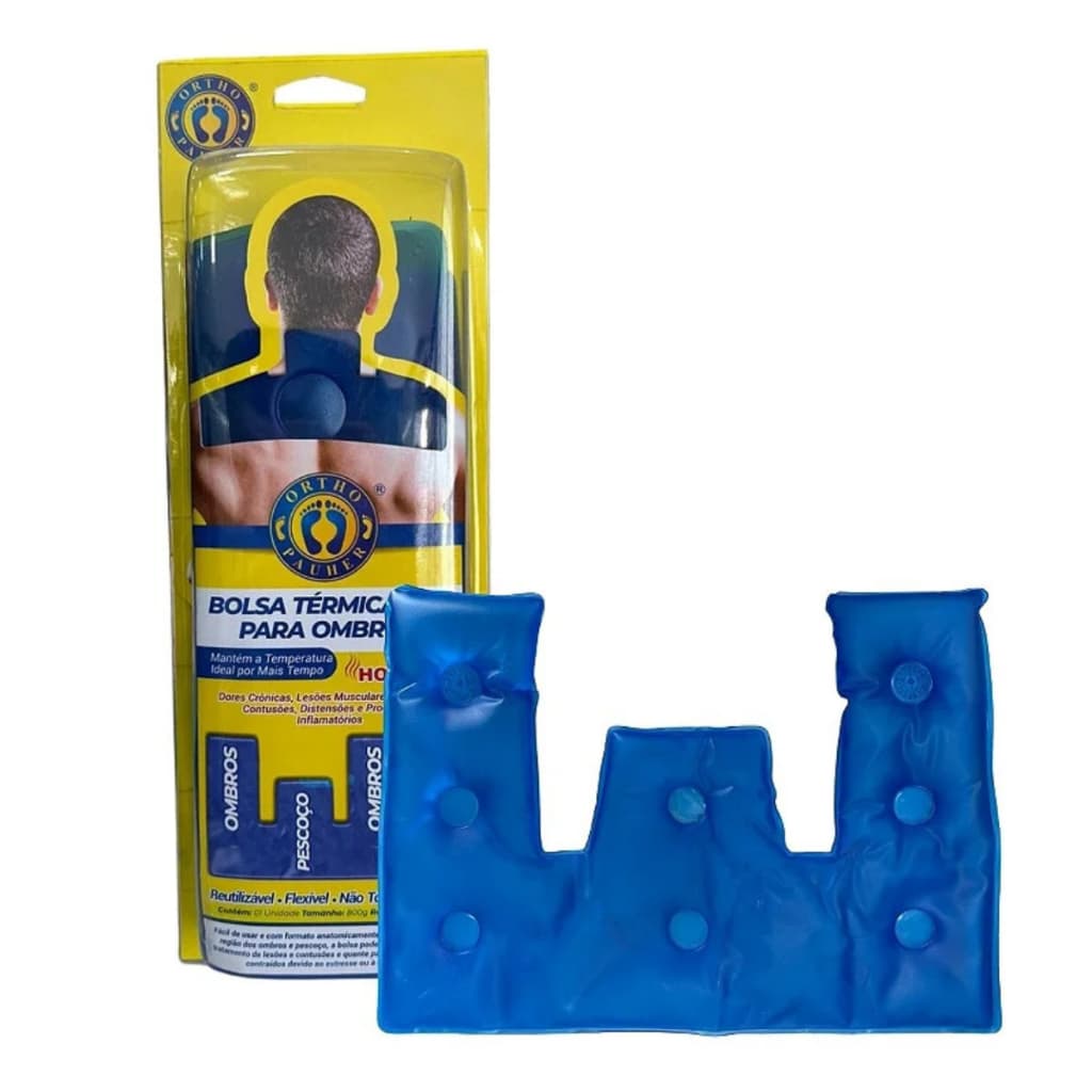Bolsa Térmica Gel Para Ombros Ortho Pauher Alívio Imediato Lesões Dolorido Quente e Frio