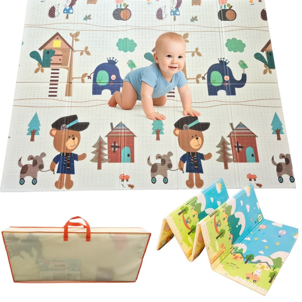 Tapete Infantil Emborrachado Grande Menino Dupla face Térmico Tatame bebê