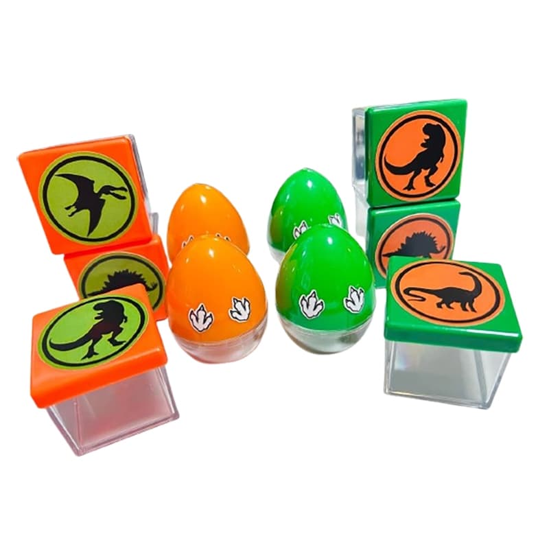 Lembrancinha Festa Dinossauro Ovos + Caixinhas 4x4 Ovo com patinhas caixas de acrílico