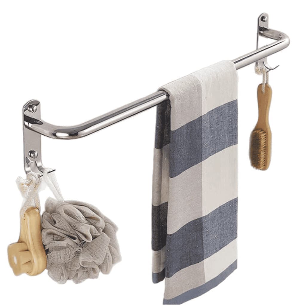 Toalheiro Banheiro 50cm Porta Toalhas Suporte Aço Inox Cor Polido