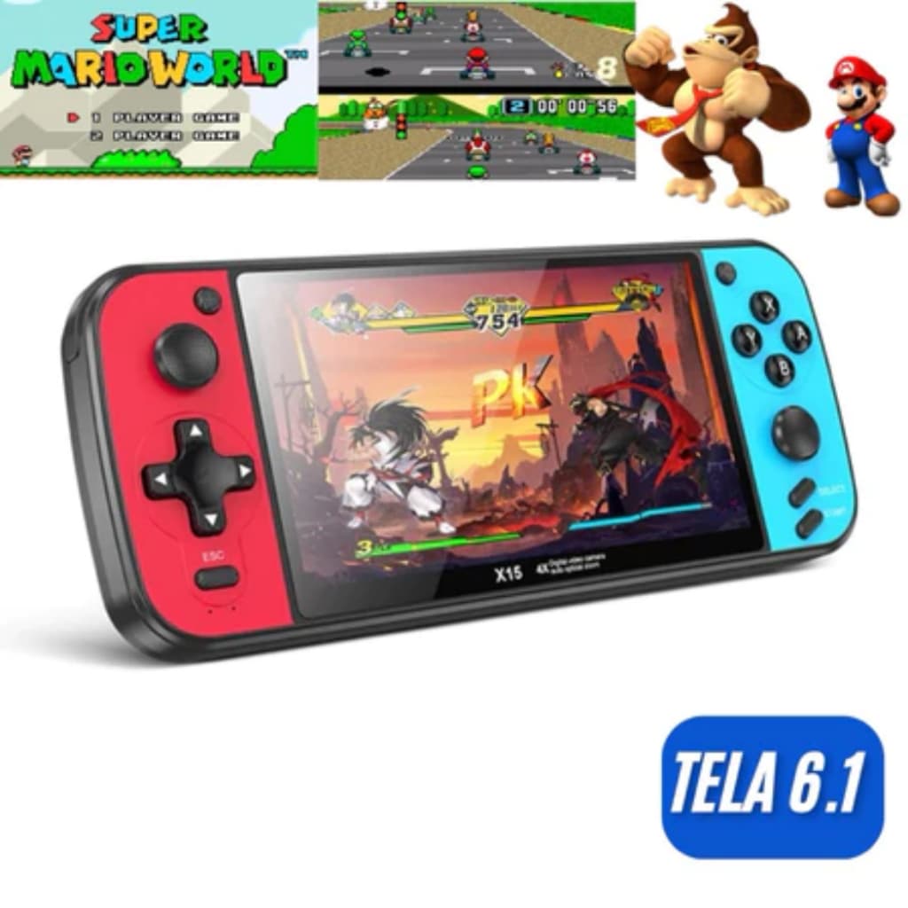 Videogame Portátil Console Powkiddy X15 32gb Lançamento Jogos Retro