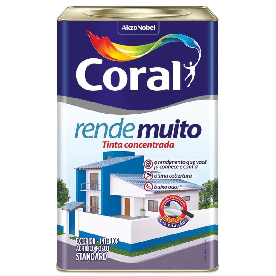 Tinta Acrílica Concentrada Acabamento Fosco Rende Muito Branco Interior E Exterior - 18 Litros