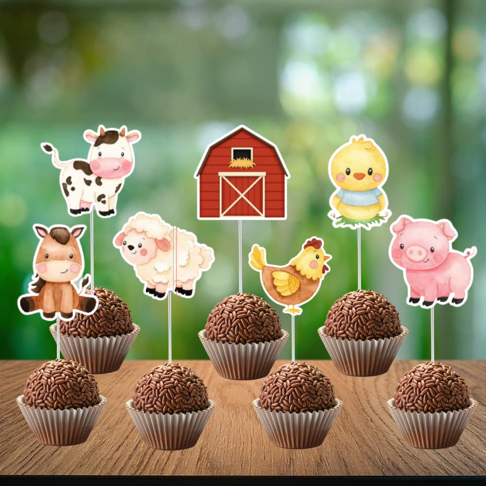Topper de Docinho Fazendinha- Topper para Doces Fazendinha- Festa Fazendinha- Decoração Fazendinha