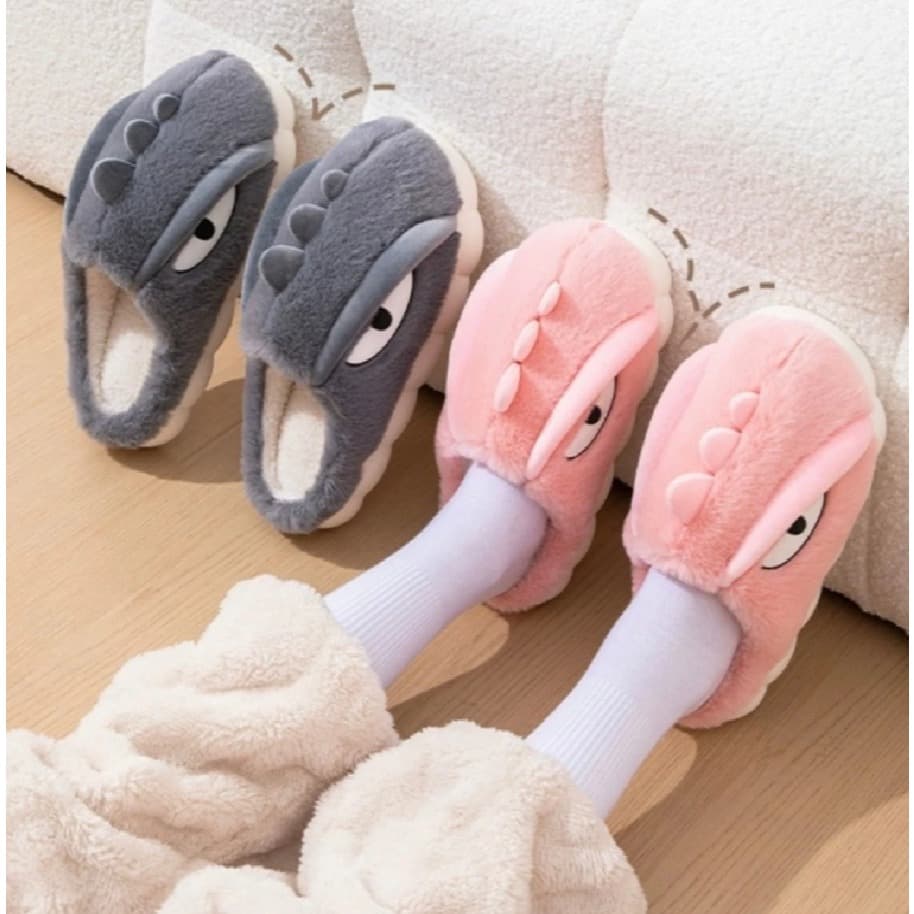 Pantufa Dinossauro Infantil Desenho Animado Baguera com Inverno Quentinho Antiderrapante Confortável