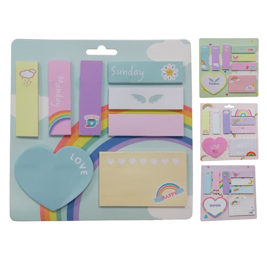 Bloco de Notas Adesivas DANTAS 200 Folhas Post It Marcador de Páginas Sticky Notes Lembretes Papelaria Escritório
