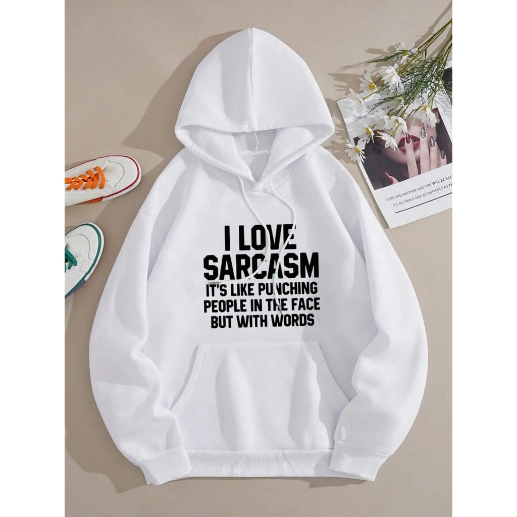 Moletom Unisex com Estampa de Letras - Pulôver Casual com Cordão para Outono & Inverno, Malha de Poliéster Aconchegante