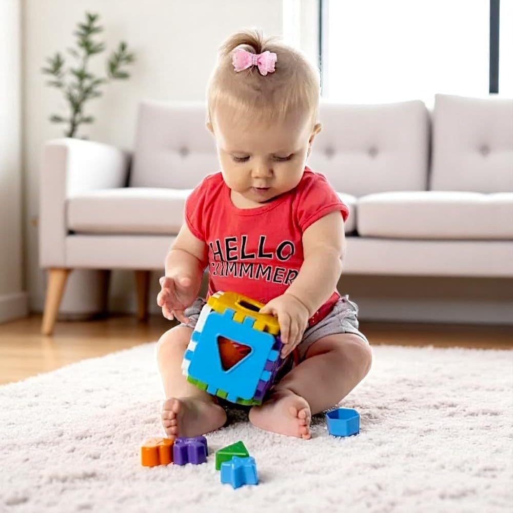 Cubo Didático Formas Encaixar Montar Brinquedo Educativo Colorido Divertido