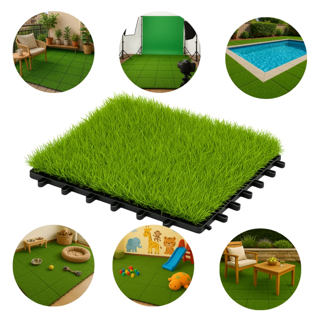 Grama Sintética Placa de tapete Artificial 30cm x 30cm Para Decoração De Casa Jardim Gramado