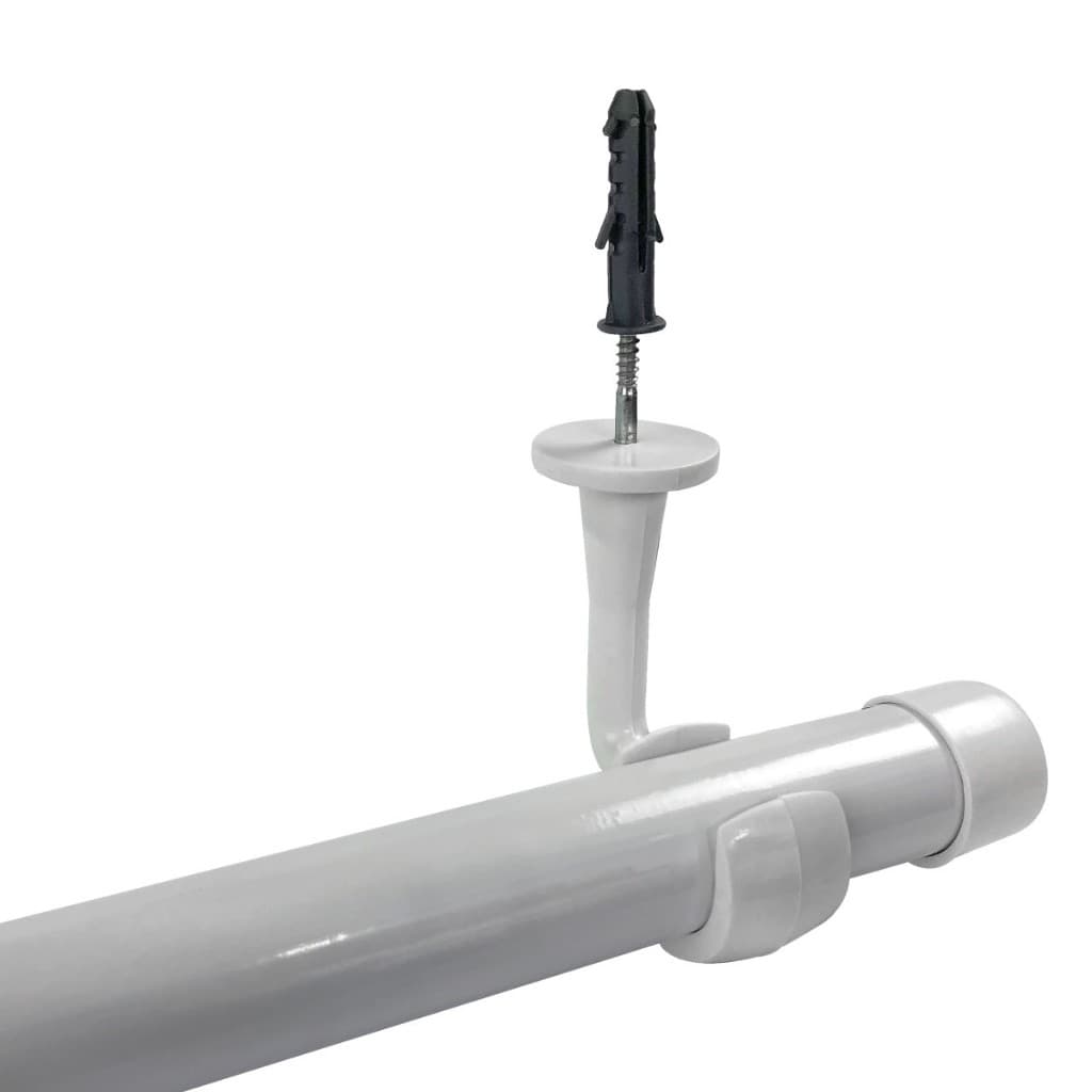 Varao Cortina Suporte Teto Decorativo Barra Grossa Haste Bastao 28mm 4 Mts Grande Basico Branco Luxo