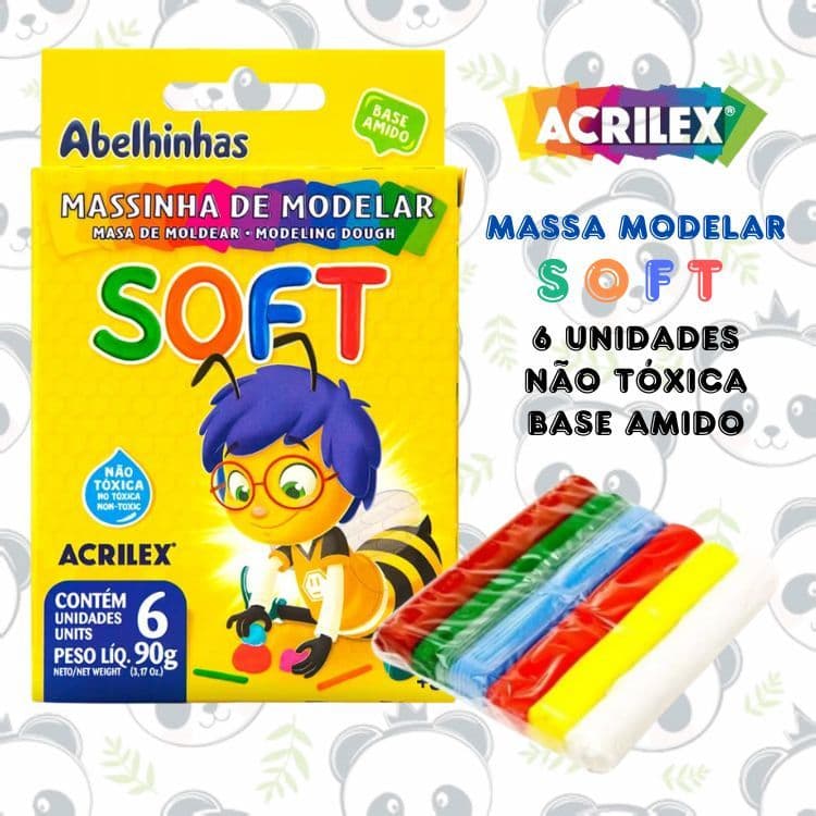 Massinha de Modelar Soft | Massa com 6 Cores | Acrilex