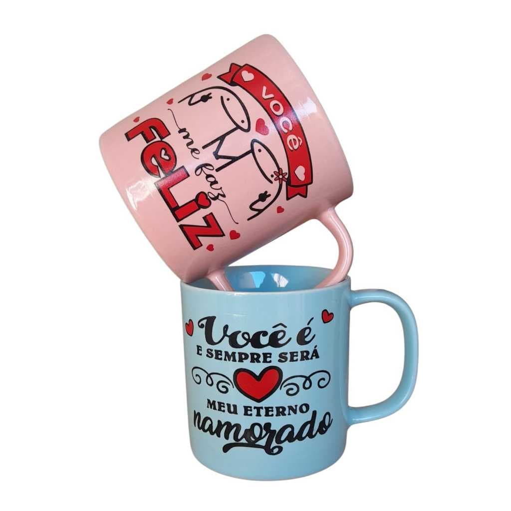 Caneca conjunto porcelana Jogo 2 canecas.