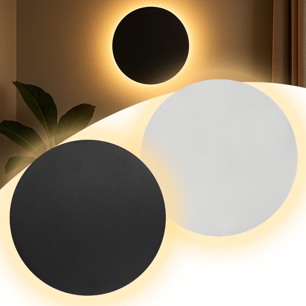 Arandela Externa ou Interna Branco e Preto Parede Eclipse Ar54, Ar55 ou Ar56 - Bivolt Led Luz
