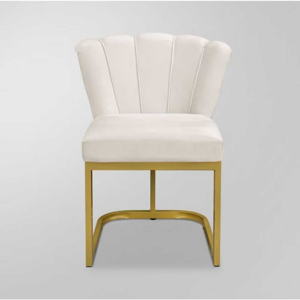 Cadeira Decorativa Pétala Base de Ferro Dourada - LR DECOR