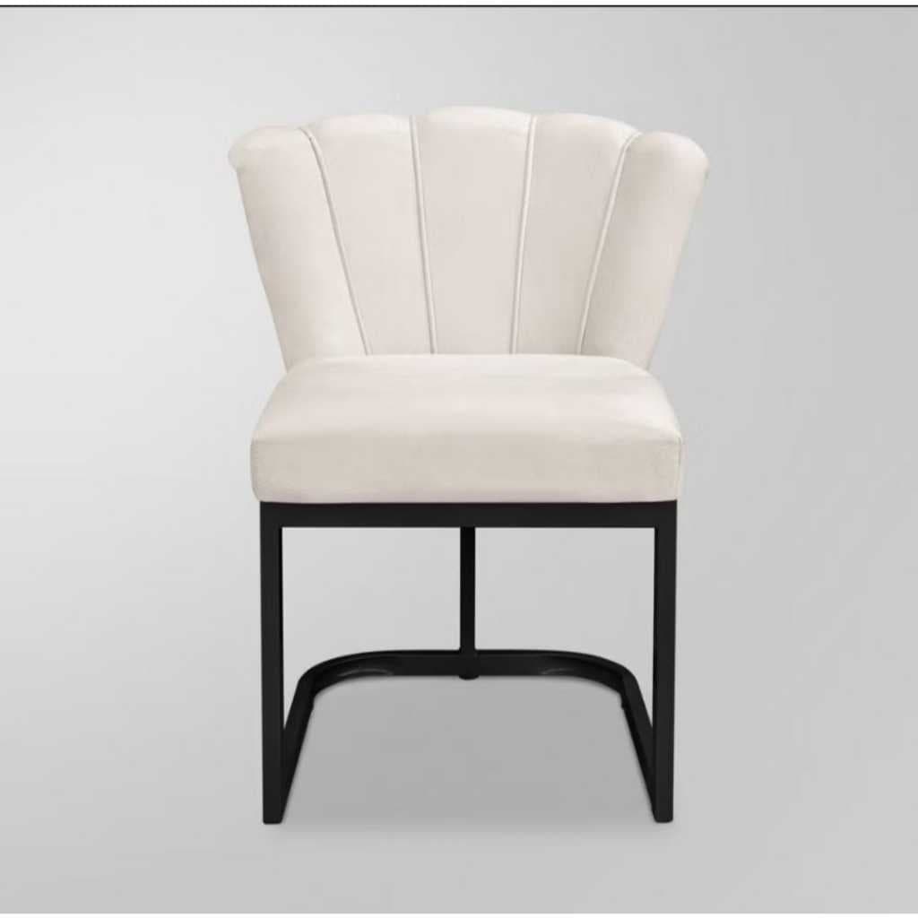 Poltrona Cadeira Pétala Base de Ferro Preto - LR DECOR