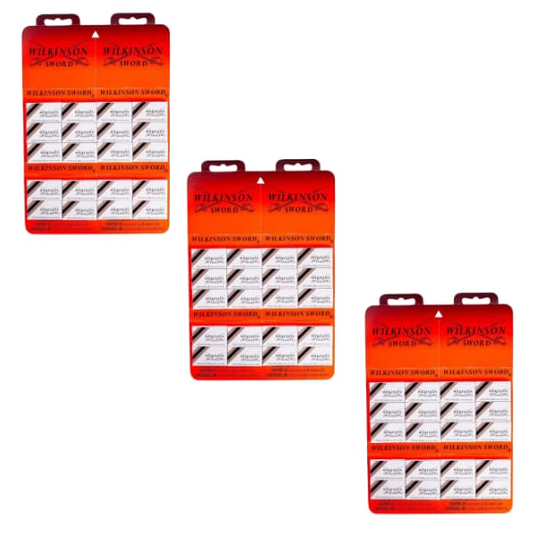 3 Cartelas Lâmina Wilkinson Gilette - 60x3 (180 lâminas)