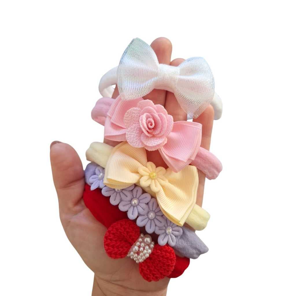 Kit 5 faixinha de bebê tiara pra bebê laço RN recém nascido menina