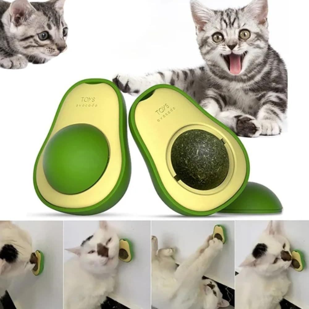 Abacate De Brinquedo Interativo Para Gatos Com Catnip Erva Relaxante Anti Estresse Gato Lambe