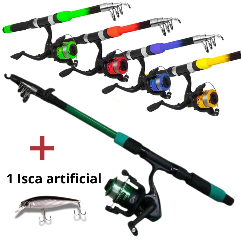 Kit De Pesca Molinete + Vara 1,70M + 1 isca artificial .