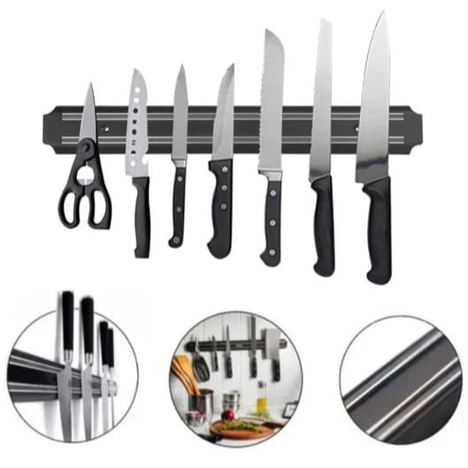 Barra Magnética Magnética, Porta-facas, Ferramentas, 33 Cm, Cor Preta