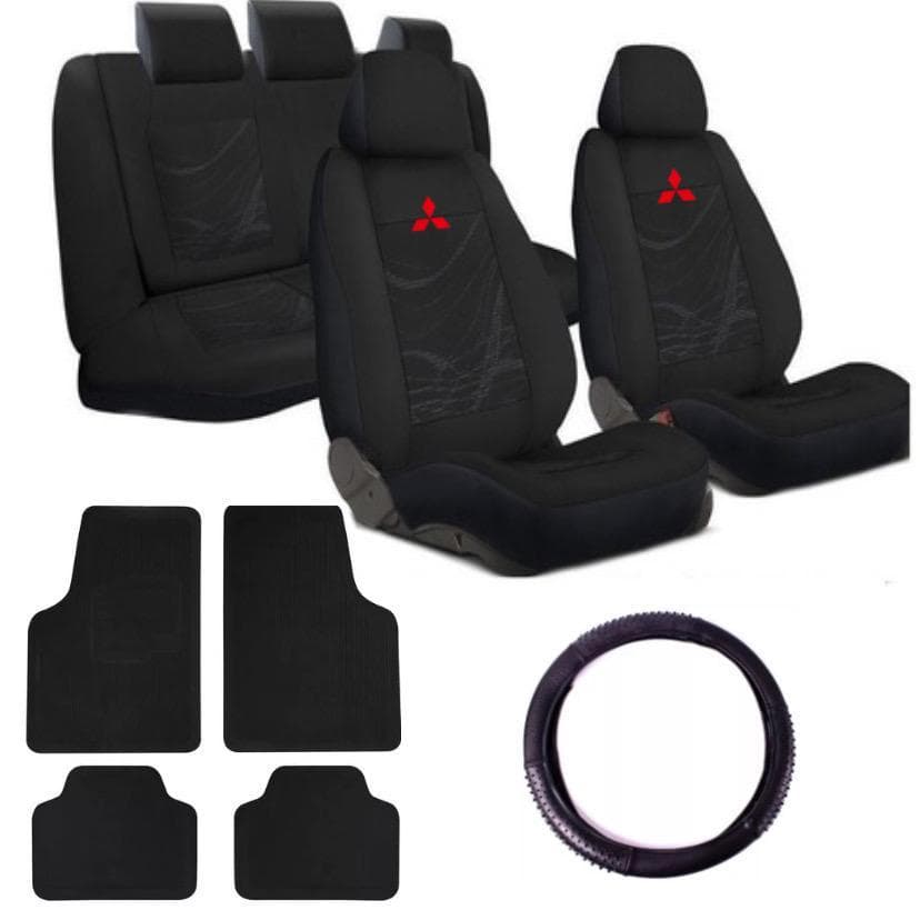 Kit Capa banco carro tecido grosso tapete capa/volante Mitsubishi L200